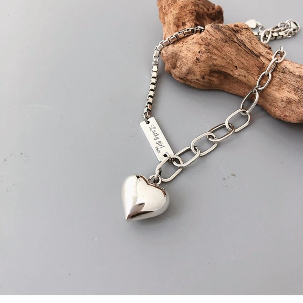 *NEW 925 Sterling Silver Heart Link Chain Anklet - Picture 13 of 13